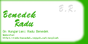 benedek radu business card